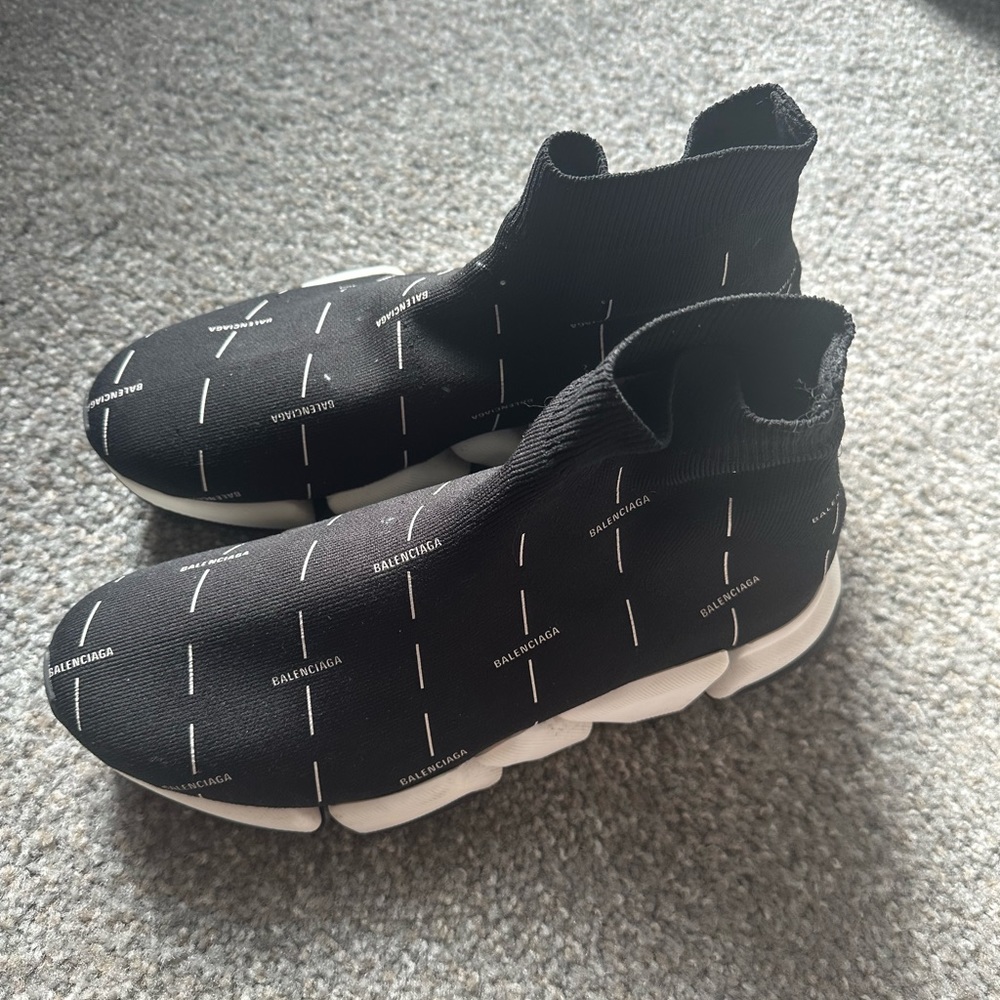 Balenciaga Speed 2.0 Black White Logo